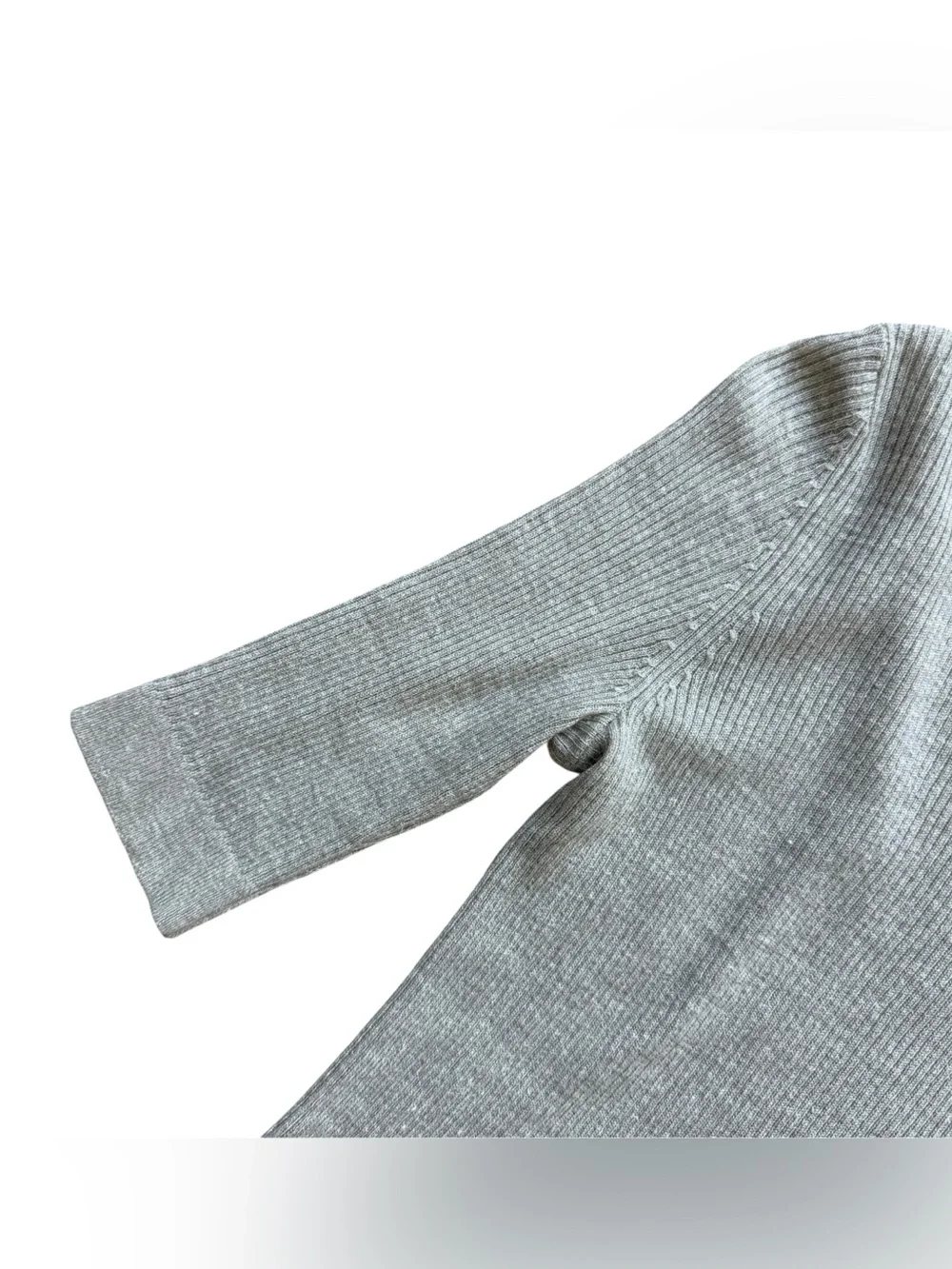 Tory Burch Oatmeal Wool Linen Sweater Tunic Peter Pan Collar XS 3/4 Sleeve